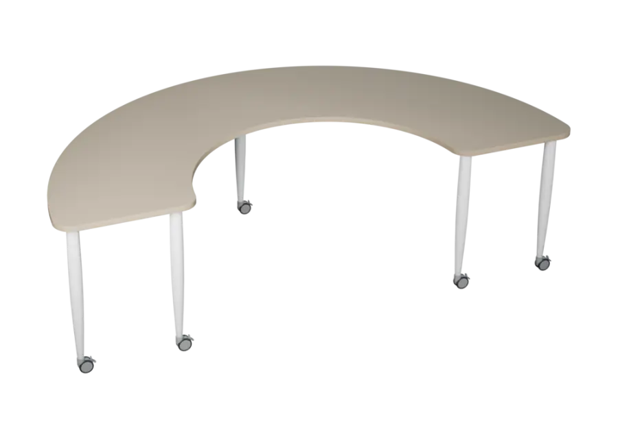 PLAYFORM 227 K modulární hravé stoly, mobilní, výška 750 mm, kovová podnož bílá, deska 25 mm, saténo